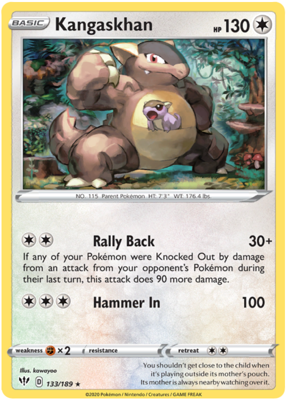 Kangaskhan #133 Pokémon Card from Pokemon Darkness Ablaze Set